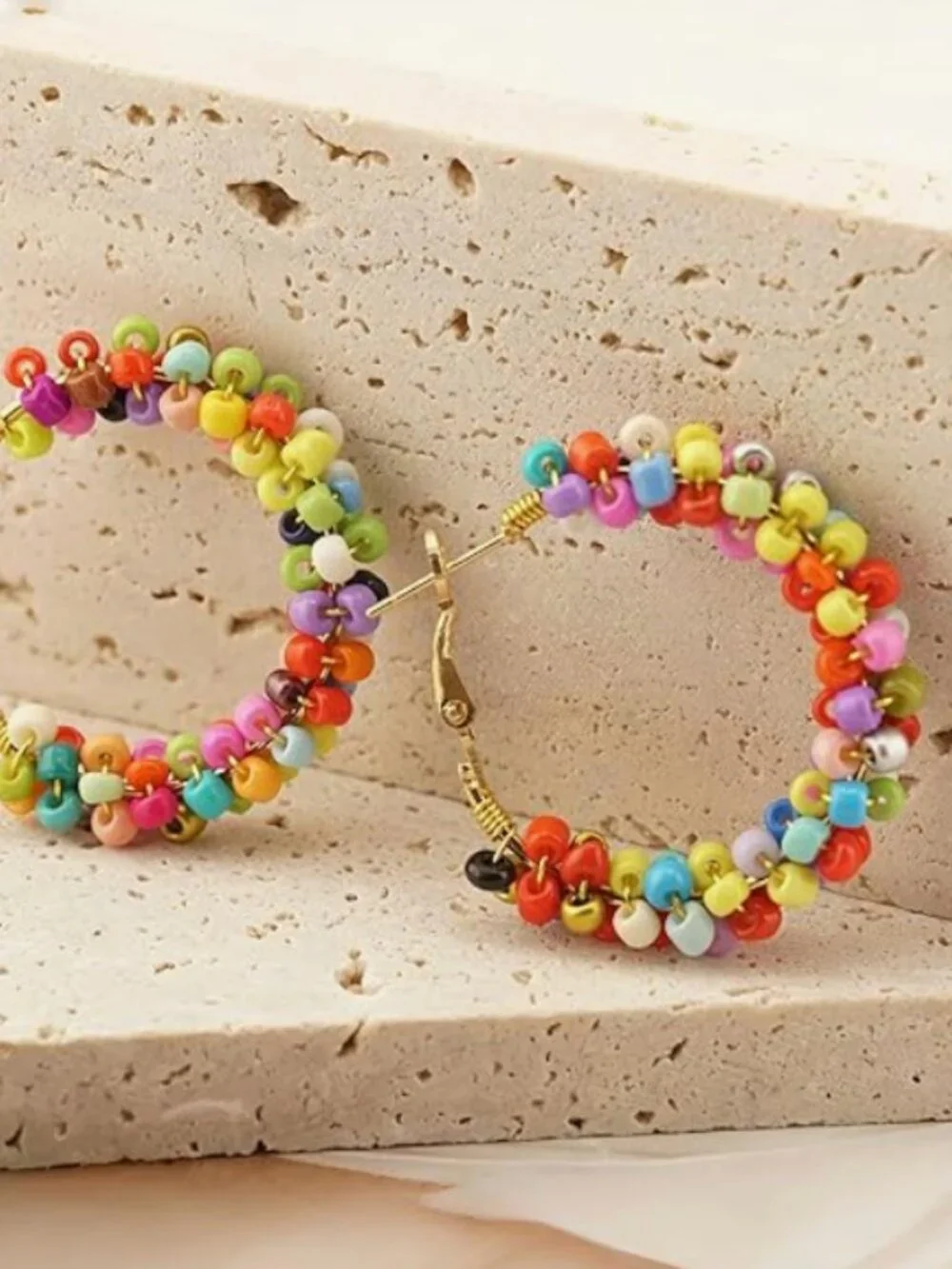 Beaded Hoop Earrings